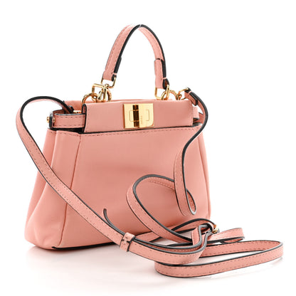 Fendi Shiny Nappa Micro Peekaboo Iconic Satchel Pink 3 of 11