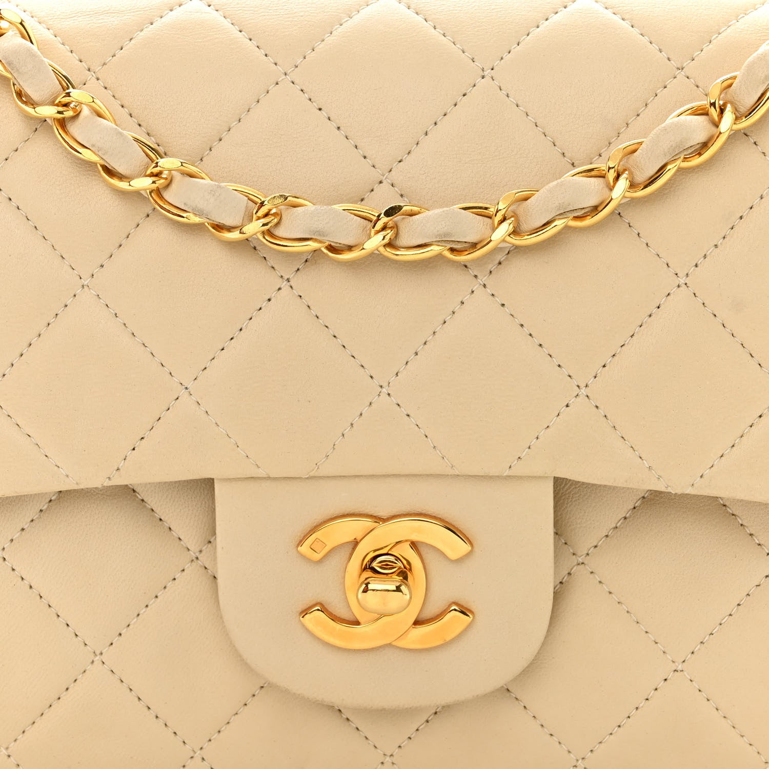 Chanel Lambskin Quilted Small Double Flap Beige 8 of 14