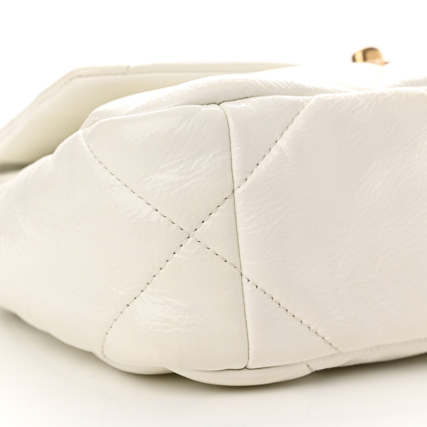 Chanel Shiny Crumpled Calfskin Quilted Medium Chanel 19 Flap White 9 of 10