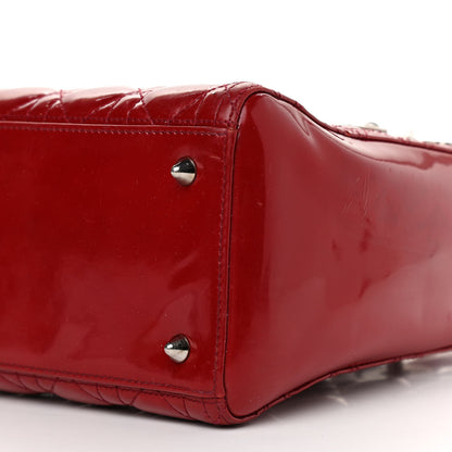 Christian Dior Patent Cannage Medium Lady Dior Red 10 of 15