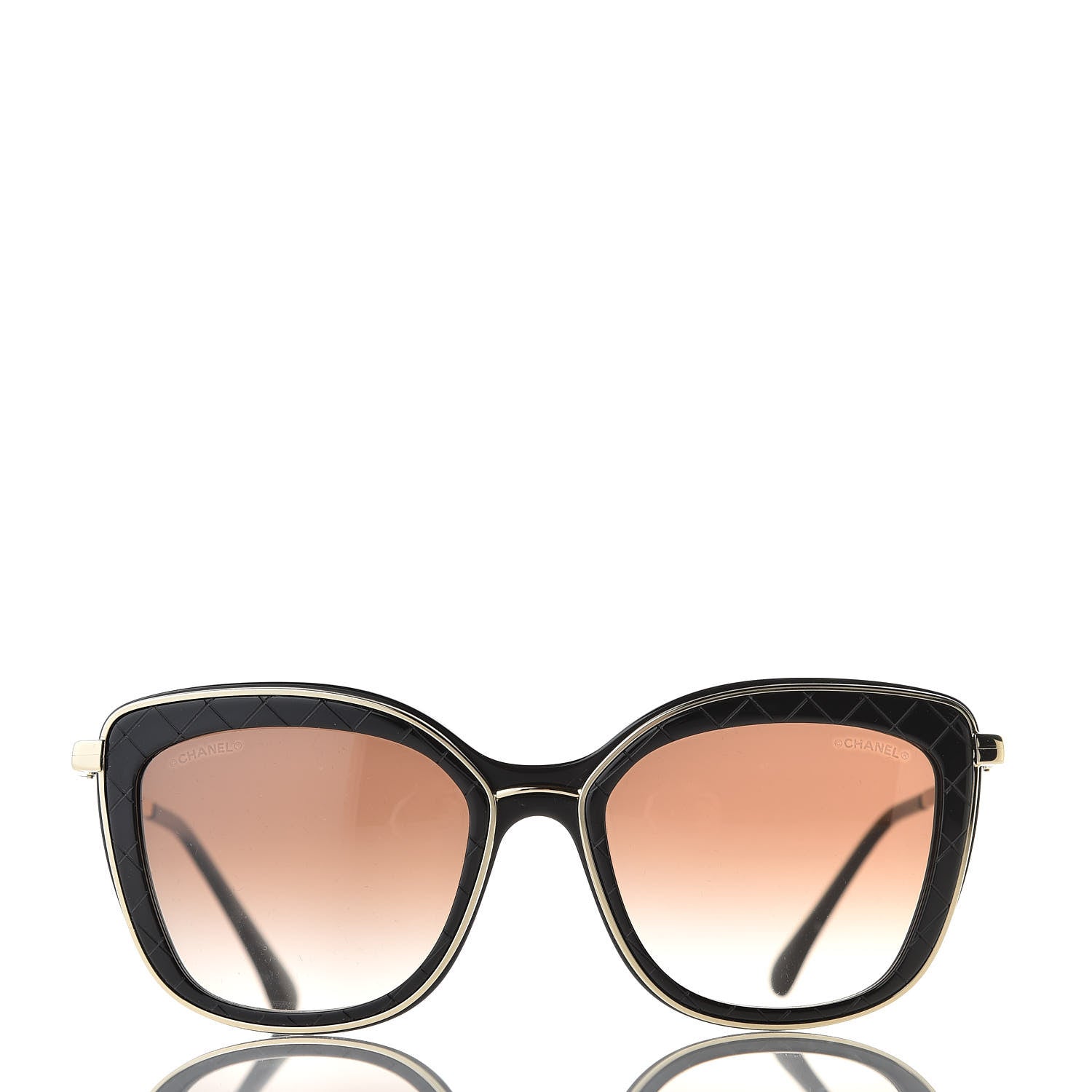 Chanel Acetate Quilted Metal Butterfly Sunglasses 4238-A Black 2 of 8