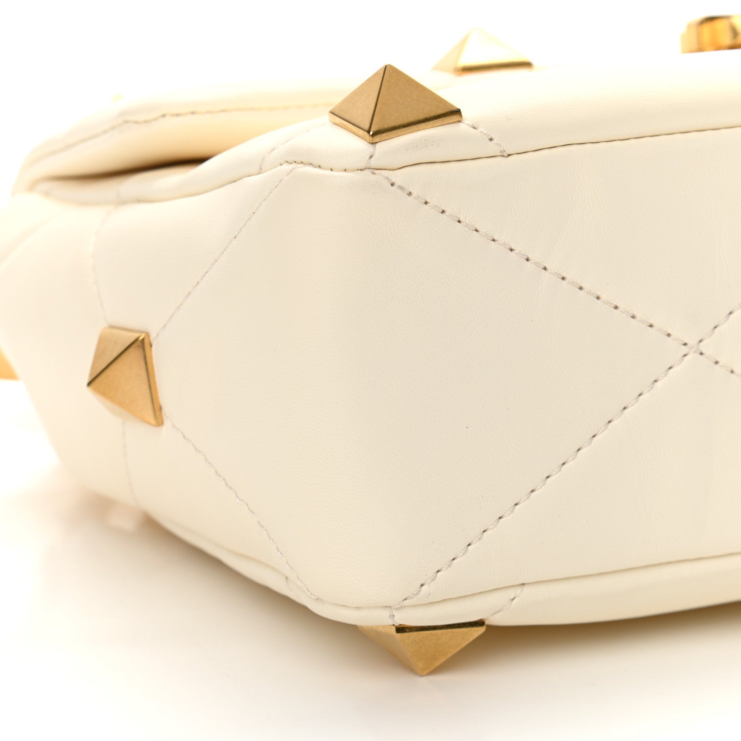 Valentino Garavani Nappa Large Roman Stud Shoulder Bag Ivory 8 of 9