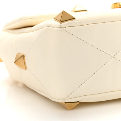 Valentino Garavani Nappa Large Roman Stud Shoulder Bag Ivory 8 of 9