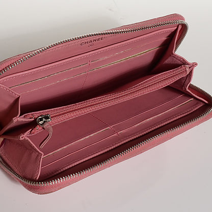 Chanel Lambskin Quilted Zip Around Wallet Pink 5 of 7