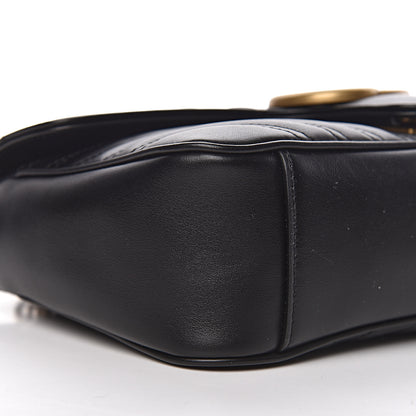 Gucci Calfskin Matelasse Small GG Marmont Shoulder Bag Black 9 of 11