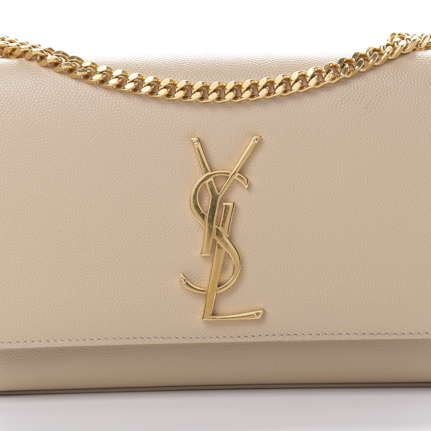 Saint Laurent Grain De Poudre Small Monogram Kate Satchel Nude Powder 8 of 14