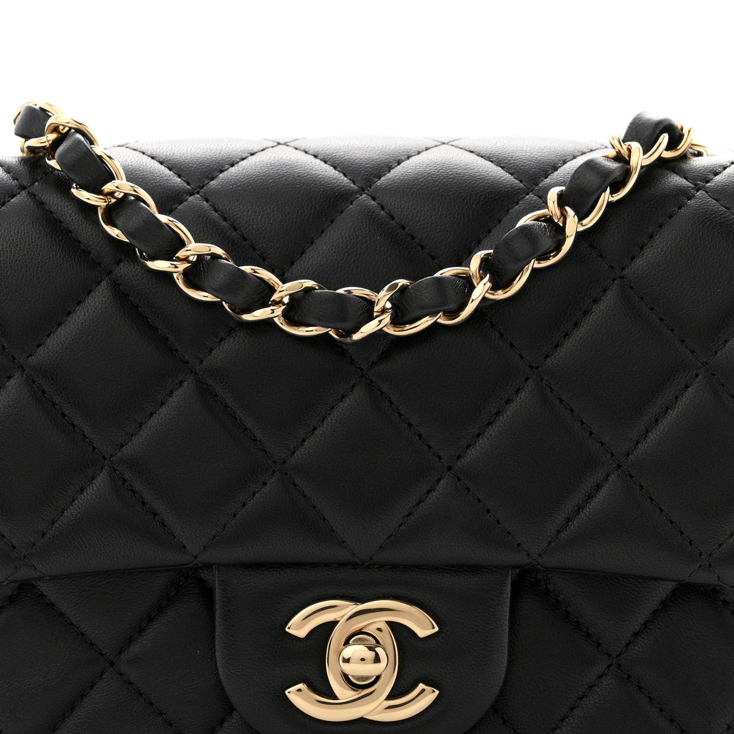 Chanel Lambskin Quilted Mini Square Flap Black 8 of 11