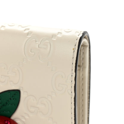 Gucci Guccissima Cherries Card Case Wallet White 8 of 9