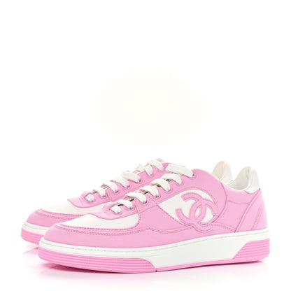 Chanel Cotton Sneakers 39 Pink White 3 of 8