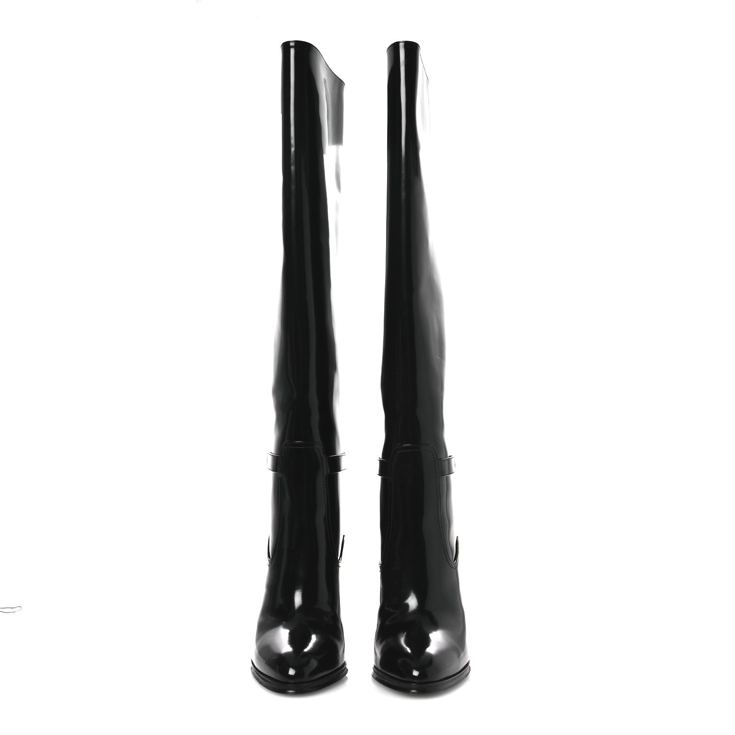 Saint Laurent Patent Calfskin Diane 100 Boots 39 Black 3 of 10
