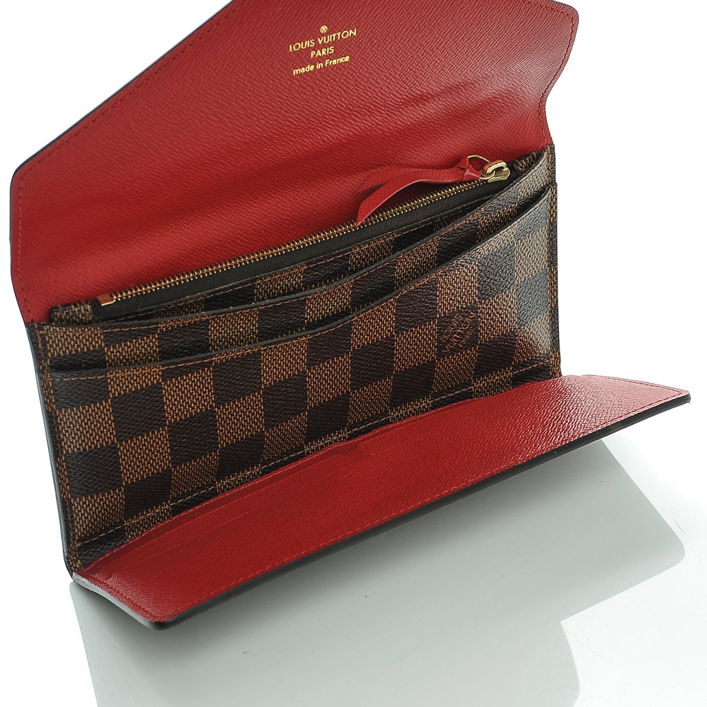 Damier Ebene Josephine Wallet Red
