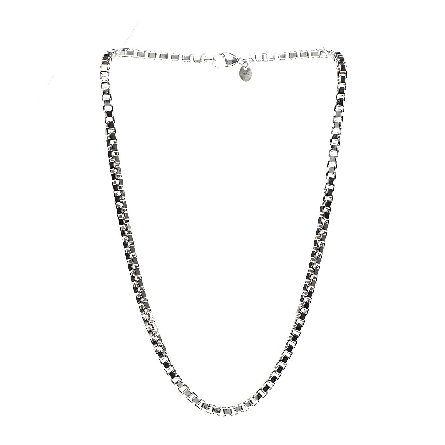 Tiffany Sterling Silver 4mm Venetian Link Necklace 2 of 6