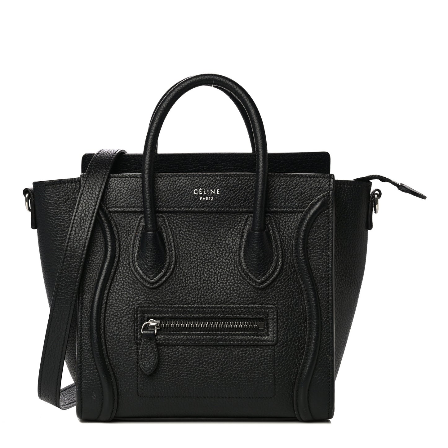 Drummed Calfskin Nano Luggage Black