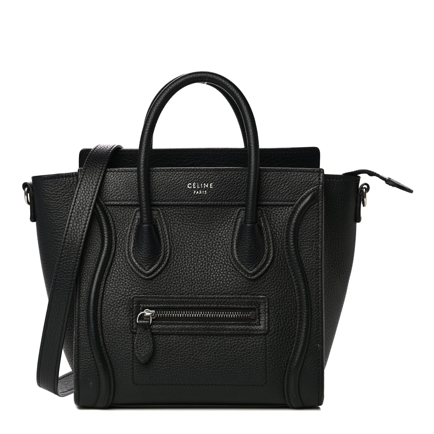 Celine Drummed Calfskin Nano Luggage Black 1 of 15
