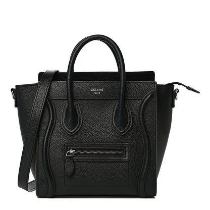 Celine Drummed Calfskin Nano Luggage Black 1 of 15