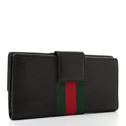 Gucci Calfskin Horsebit Web Continental Wallet Dark Brown 3 of 7