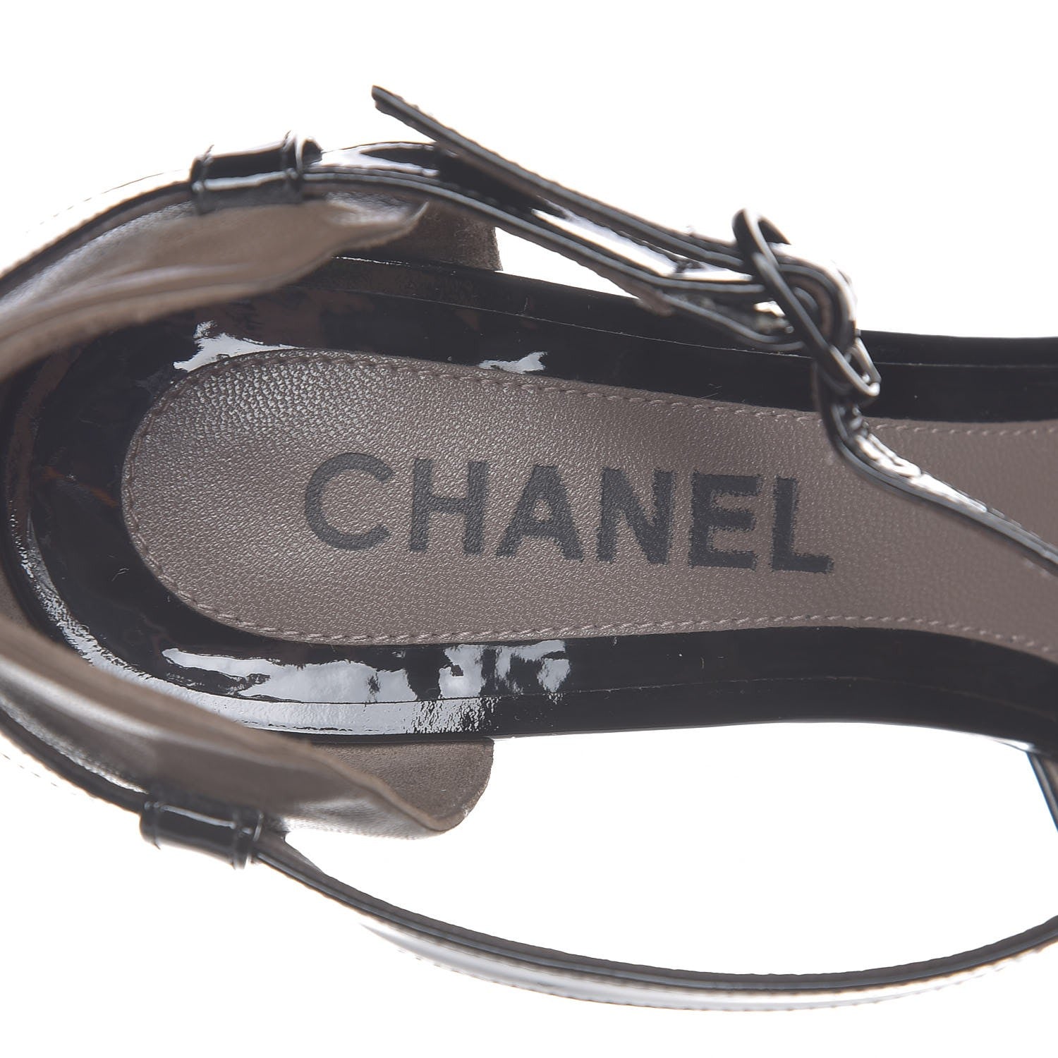 Chanel Patent Cursive Logo Wedge Sandals 39 Multicolor 6 of 11