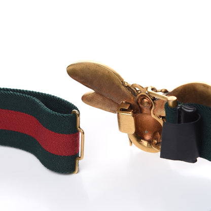 Gucci Web Queen Margaret Bee Belt 85 34 Red Green 5 of 6