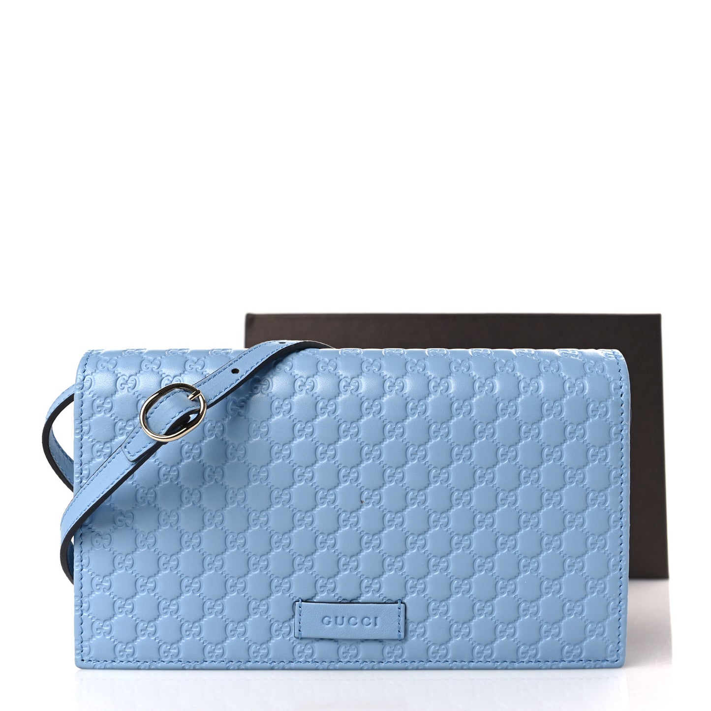 Microguccissima Crossbody Wallet Mineral Blue