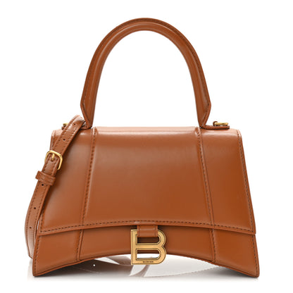 Balenciaga Shiny Box Calfskin Small Hourglass Top Handle Bag Camel 1 of 13