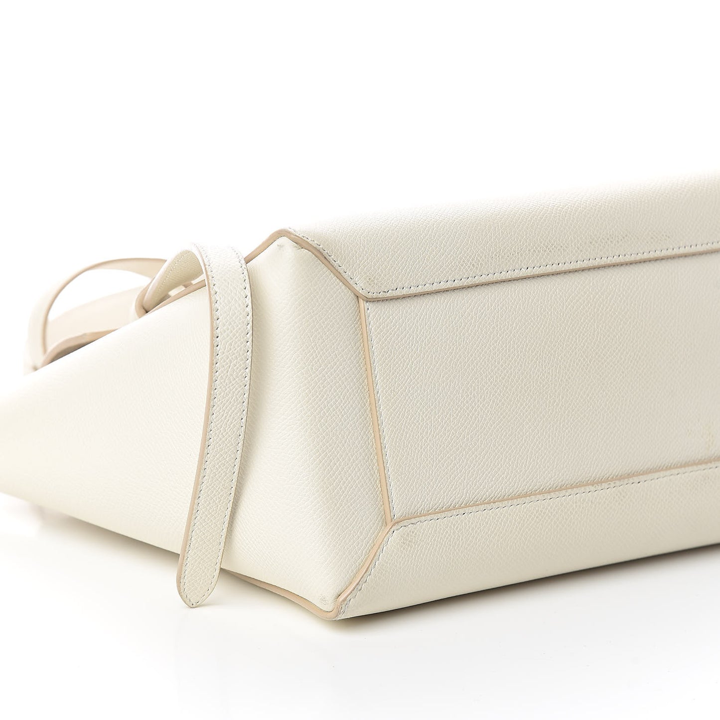 Baby Grained Calfskin Micro Belt Bag White