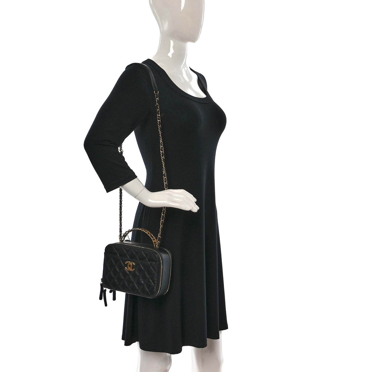 Chanel Caviar Quilted Small Pick Me Up Vanity Case Black 2 of 9