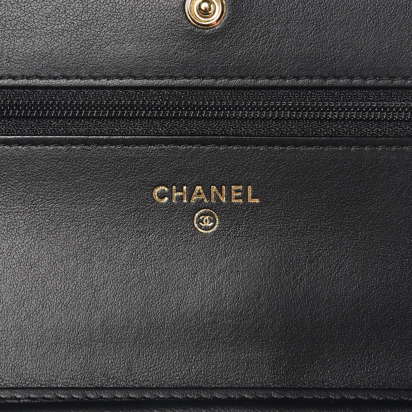 Aged Calfskin Quilted Lucky Charms 2.55 Reissue Wallet On Chain WOC Black