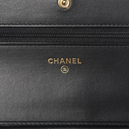 Chanel Aged Calfskin Quilted Lucky Charms 2.55 Reissue Wallet On Chain WOC Black 6 of 9