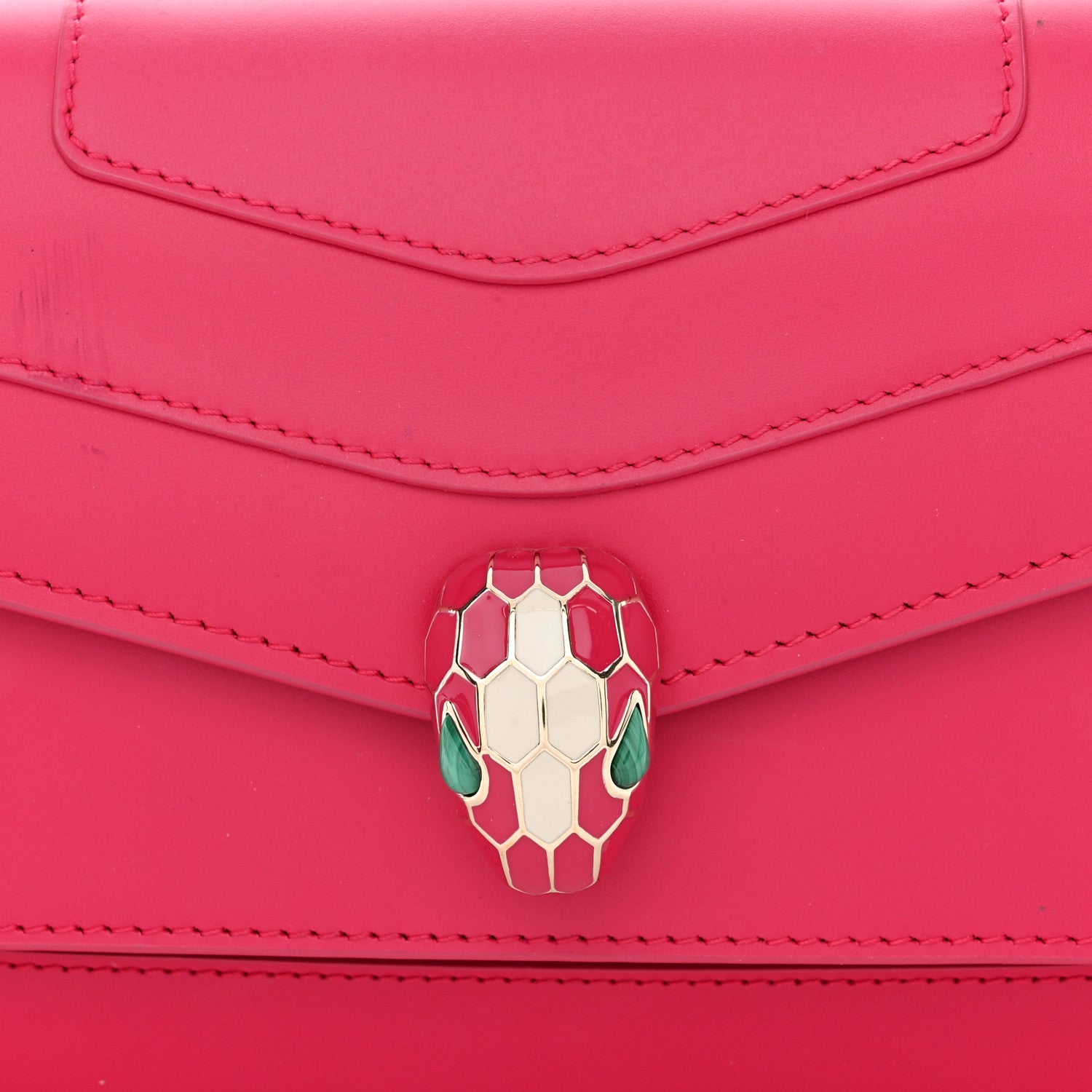 Bulgari Calfskin Serpenti Forever East West Shoulder Bag Pink 9 of 16