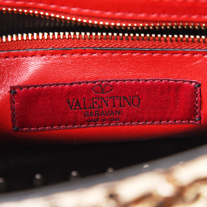Valentino Garavani Metallic Wrinkled Lambskin Medium Rockstud Spike Shoulder Bag Mekong 5 of 9