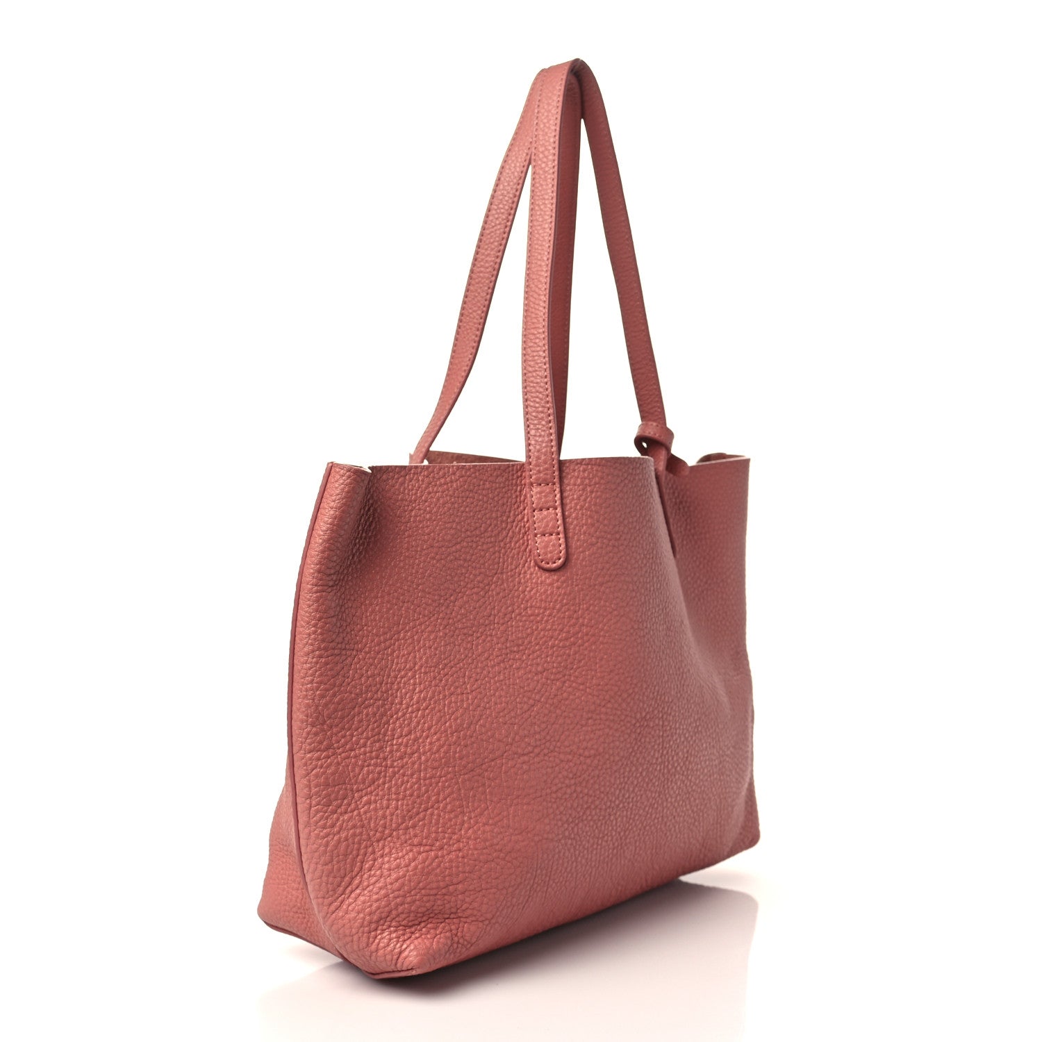 Mansur Gavriel Tumbled Calfskin Small Shopping Tote Blush 3 of 6