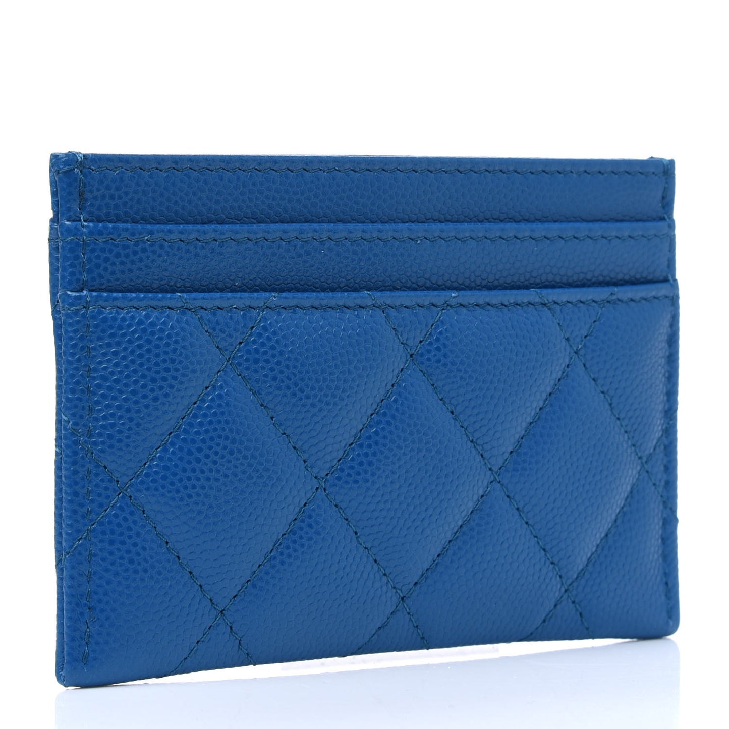Caviar Quilted My Everything Card Holder Blue