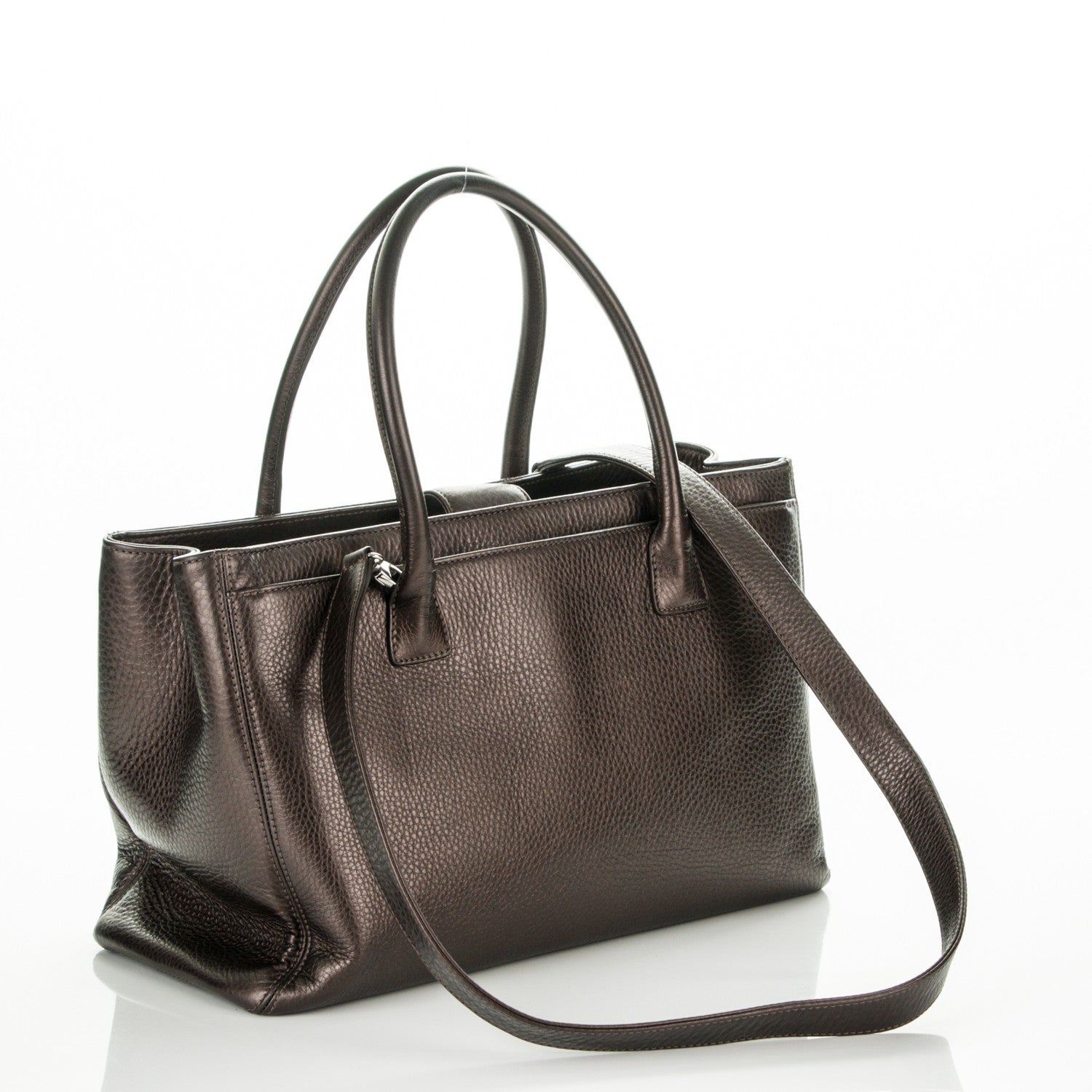 Chanel Metallic Deerskin Cerf Executive Shopper Tote Copper 3 of 8