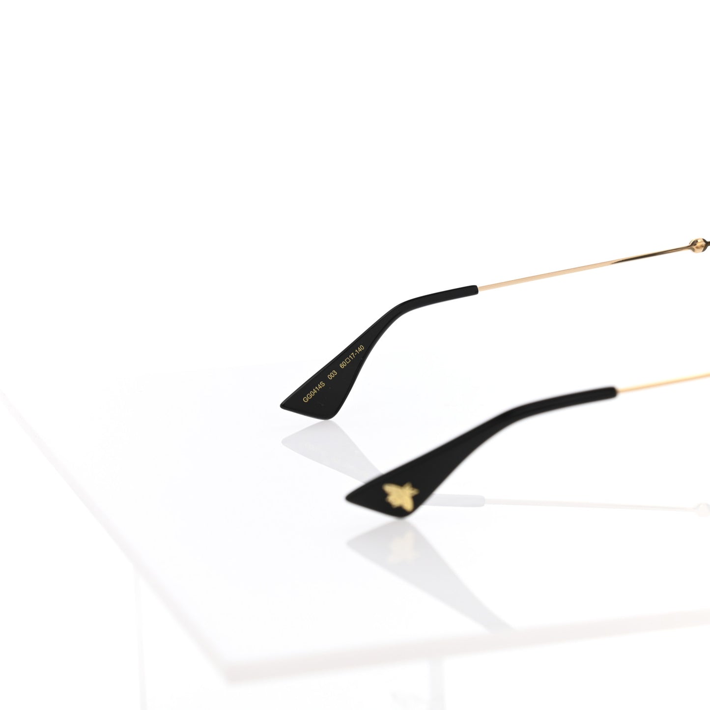 Metal Rectangular Frame Sunglasses GG0414S Gold Multicolor