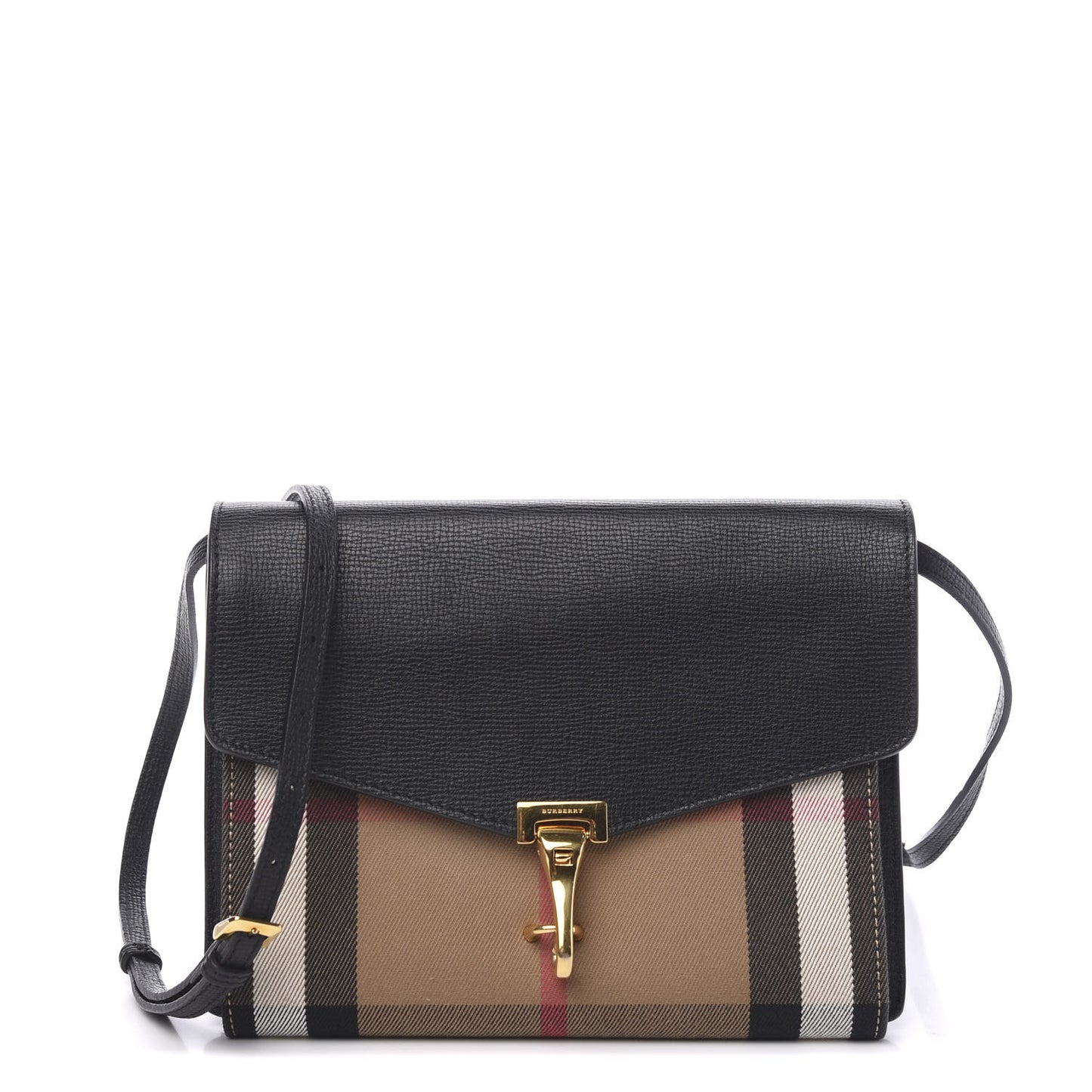 Derby Calfskin House Check Small Macken Crossbody Bag Black