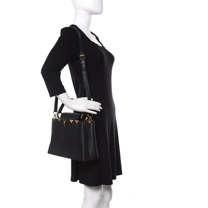 Louis Vuitton Taurillon Embellished Flower Crown Capucines PM Black 2 of 9