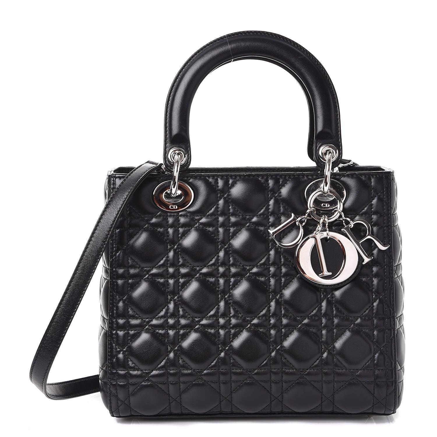 Christian Dior Lambskin Cannage Medium Lady Dior Black 1 of 8