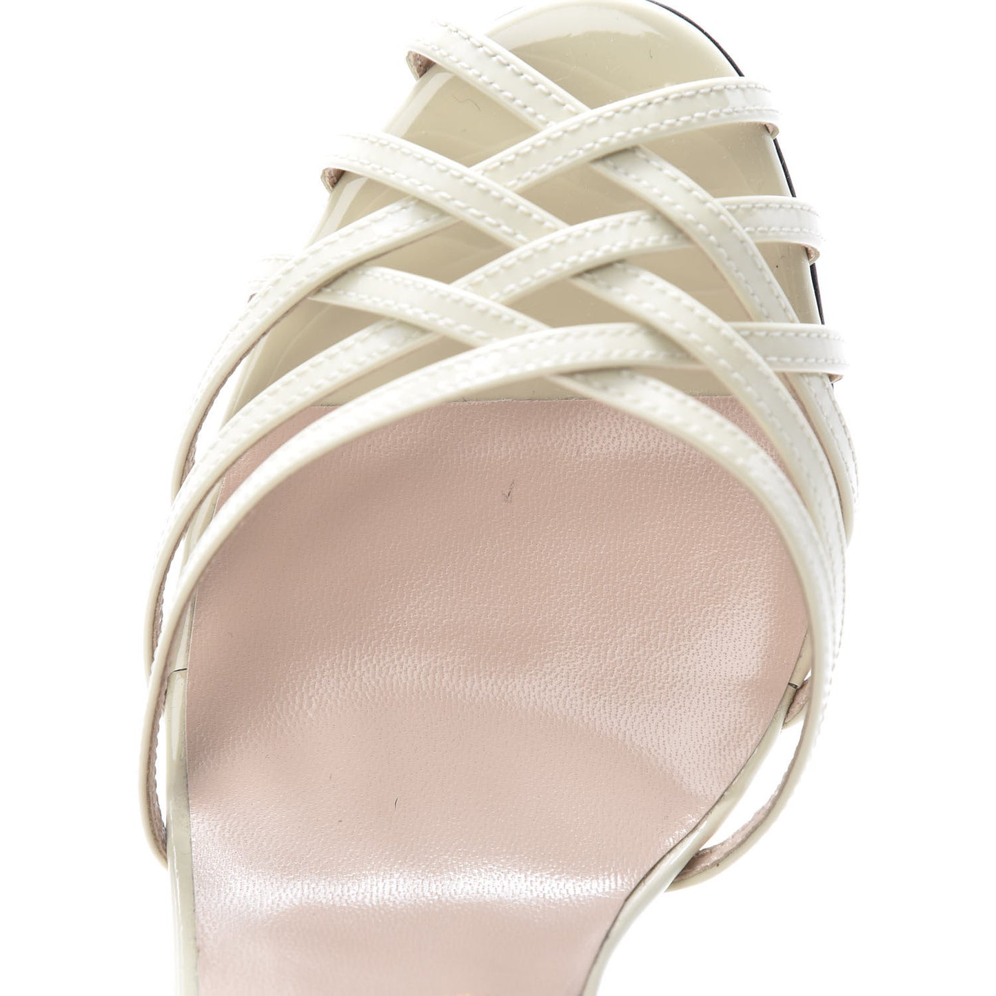 Patent Strappy Sandals 39 Vintage White