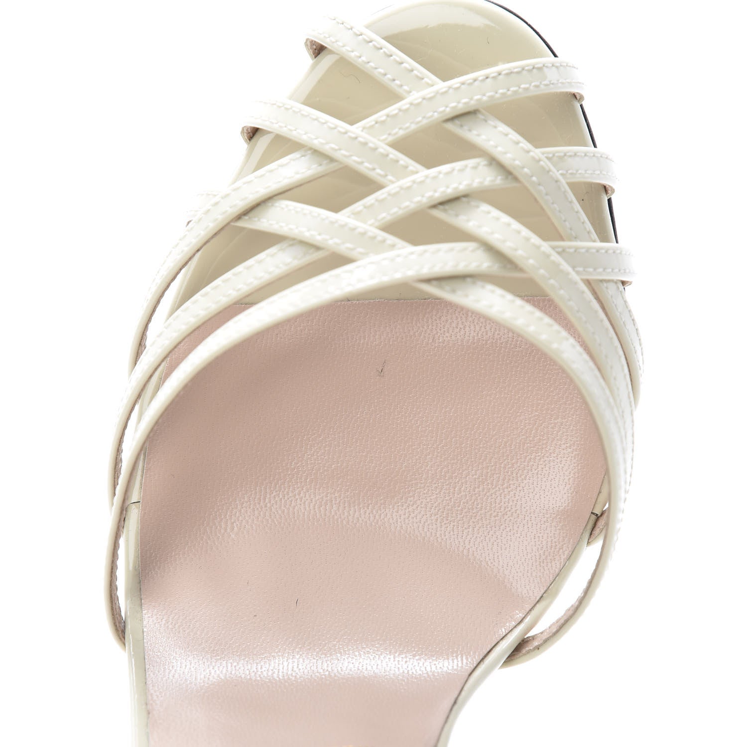 Gucci Patent Strappy Sandals 39 Vintage White 8 of 9