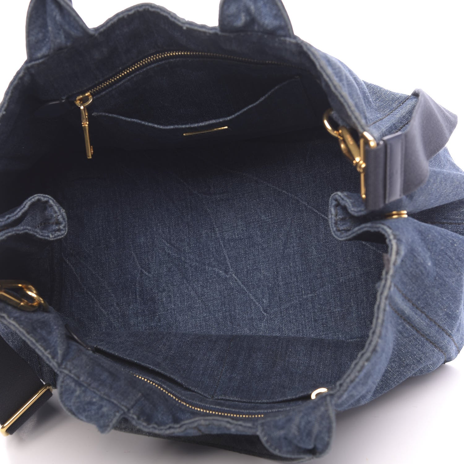 Prada Denim Logo Tote Avio 5 of 12