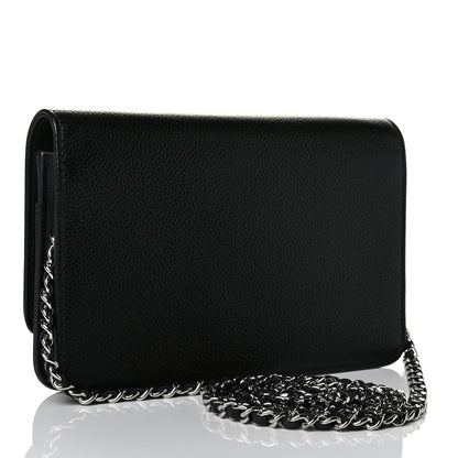 Chanel Caviar Timeless CC Wallet On Chain WOC Black 2 of 6