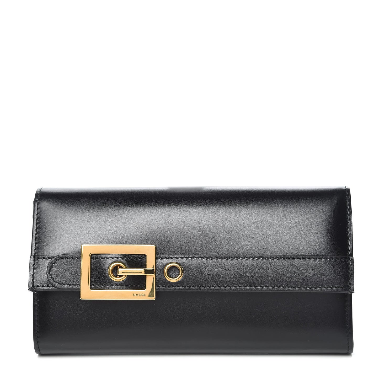 Calfskin Buckle Wallet Black