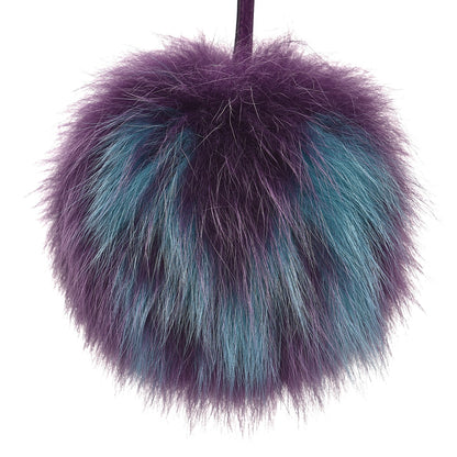 Fendi Fox Fur Shiny Nappa Bi-Color M ABCharm Bag Charm Viola Lago Viola Plus 3 of 5