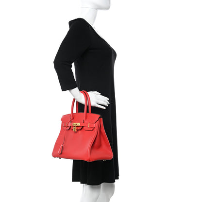 Hermes Epsom Birkin 30 Rouge Casaque 2 of 12