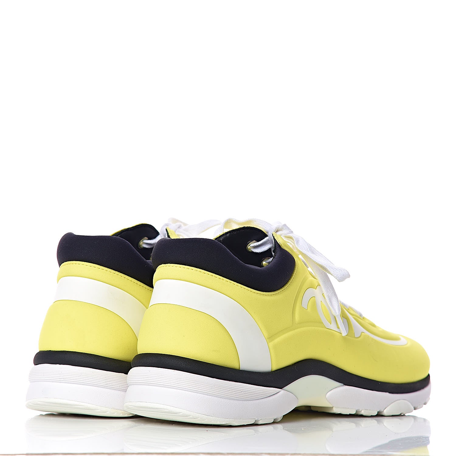 Chanel Lycra Fabric CC Sneakers 39 Yellow 4 of 8