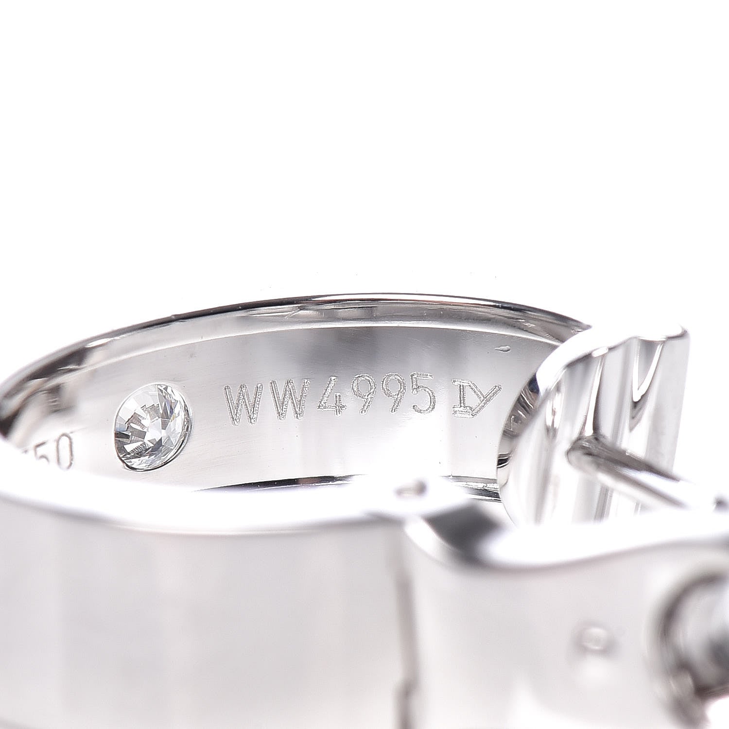 Cartier 18K White Gold 2 Diamond 5.5mm LOVE Hoop Earrings 4 of 5
