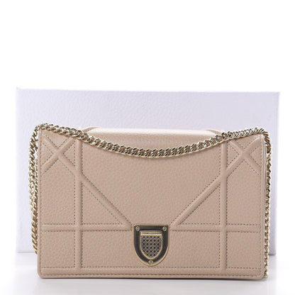 Christian Dior Grained Calfskin Diorama Wallet on Chain Pouch Nude 13 of 13