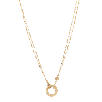 Cartier 18K Yellow Gold 2 Diamond LOVE Necklace 1 of 5