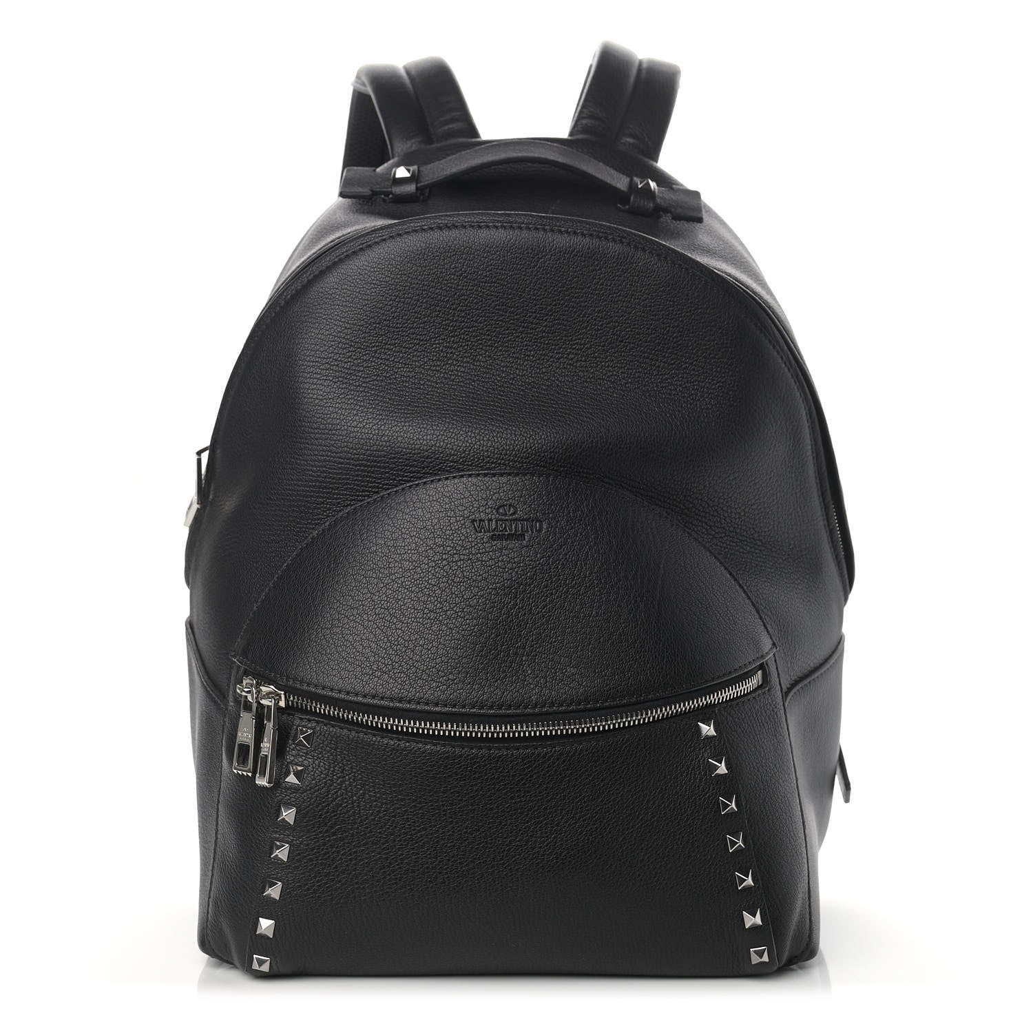 Valentino Garavani Grained Calfskin Rockstud Backpack Black 1 of 10