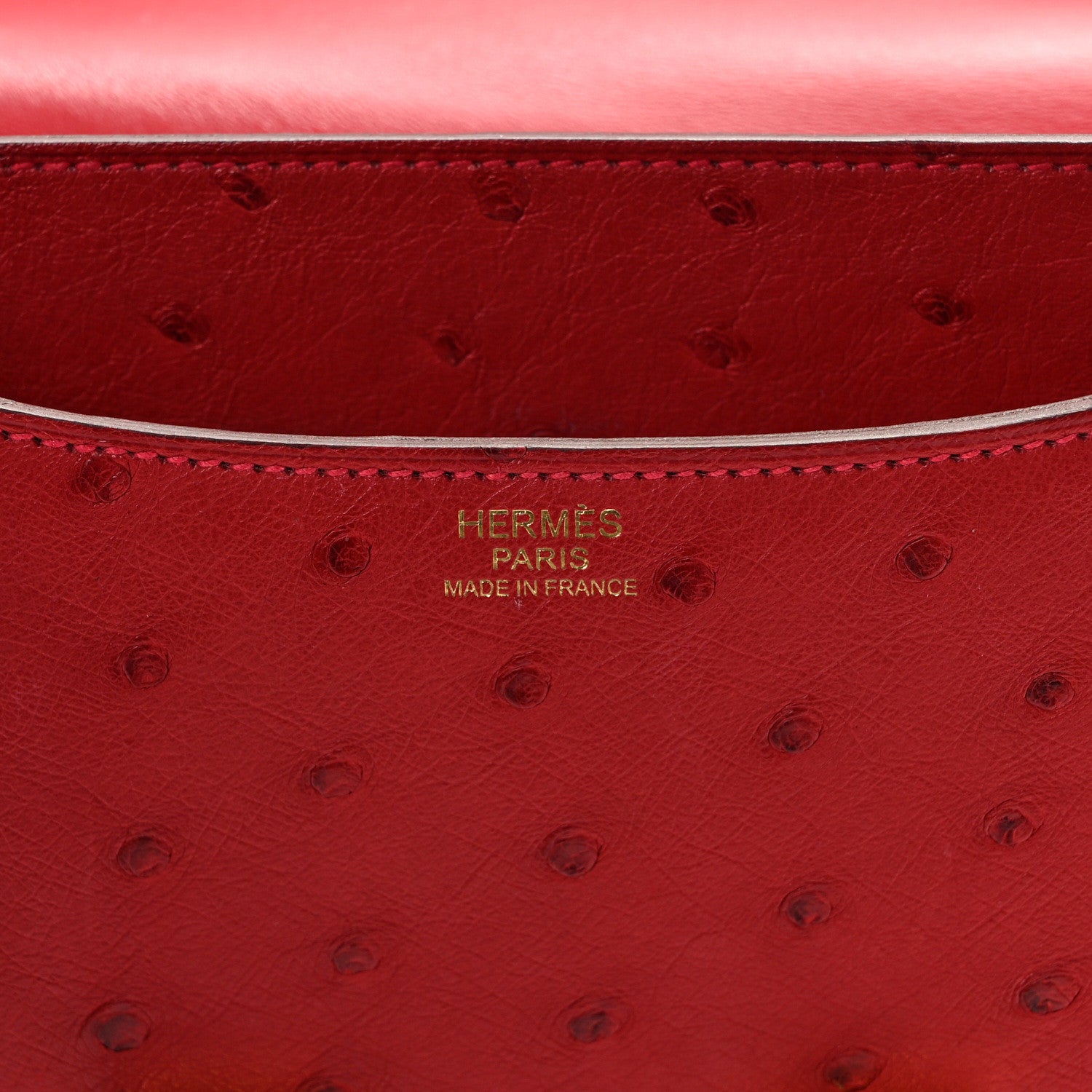 Hermes Ostrich Constance 24 Rouge Vif 6 of 16